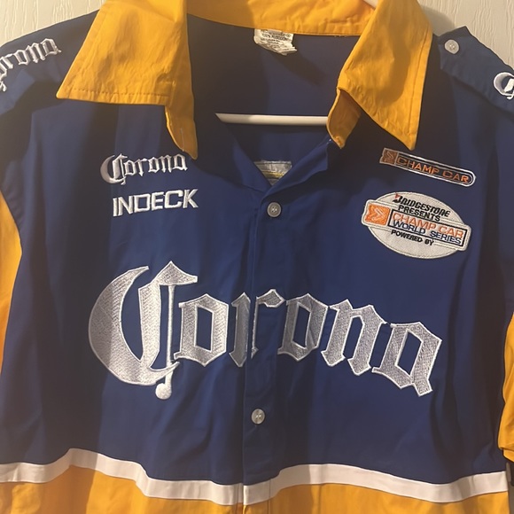 Corona Racing Button down shirt yellow blue white size XL - Picture 3 of 5